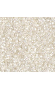 Miyuki Delica Perlen 11/0 - Transparent pearl lined pale beige ab DB-1701